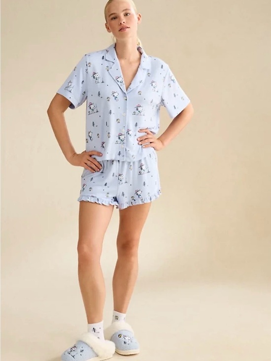American Eagle Outfitters Other - American Eagle Snoopy Printed Short Pajama Set - Women's Sleep Top & Shorts